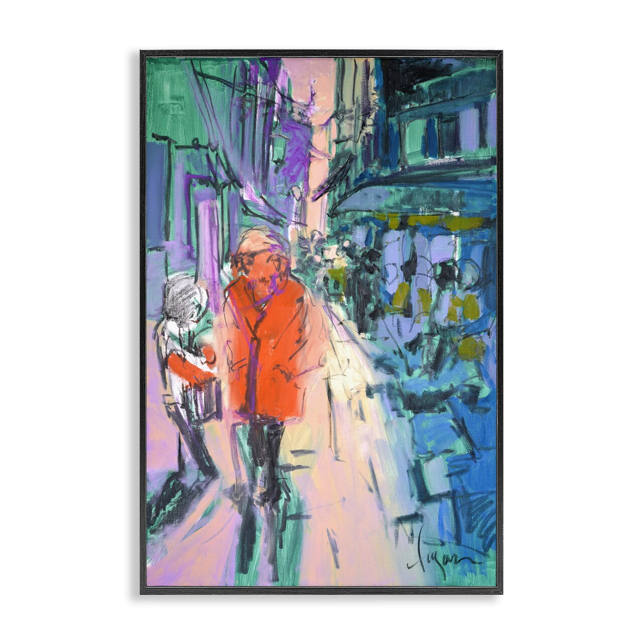 Stupell Industries Strolling City Streets Framed Giclee Wall Art Design by June Erica Vess